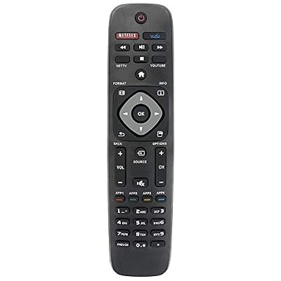 Universal Remote Control Replacement for Philips TV Remote, Compatible with Various Philips LCD LED 4K UHD Smart TVs Remote