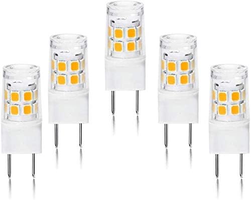 LED G8 Light Bulb, G8 GY8.6 Bi-pin Base LED, Warm White 3000K T4 G8 Base Bi-pin Xenon JCD Type LED 120V 50W Halogen Replacement Bulb for Under Counter Kitchen Lighting , Under-cabinet Light (5-pack)