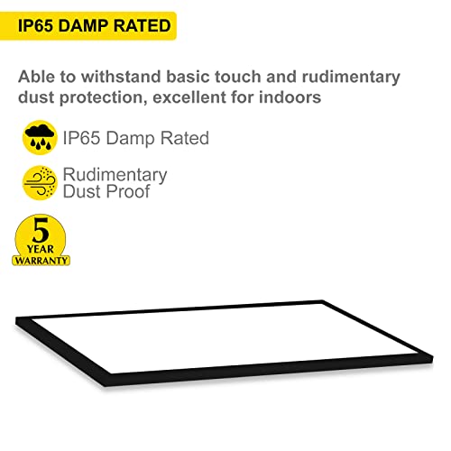Nuwatt 1X2 Ft Black Led Surface Mount Panel (22W) Built In Internal Driver, 5 Cct 2700K | 3000K | 3500K | 4000K | 5000K Selectable, Triac Dimmable, Flush Mount Ceiling Fixture, 120V, Wet Rated #TOP4