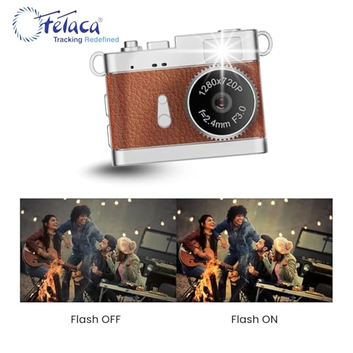 Image of FETACA Mini Digital Camera with Filter Modes, 720p HD Video, Flashlight & Keychain | Portable Cute Vlogging Camera for Travel, Gifts & Fun (Tan)