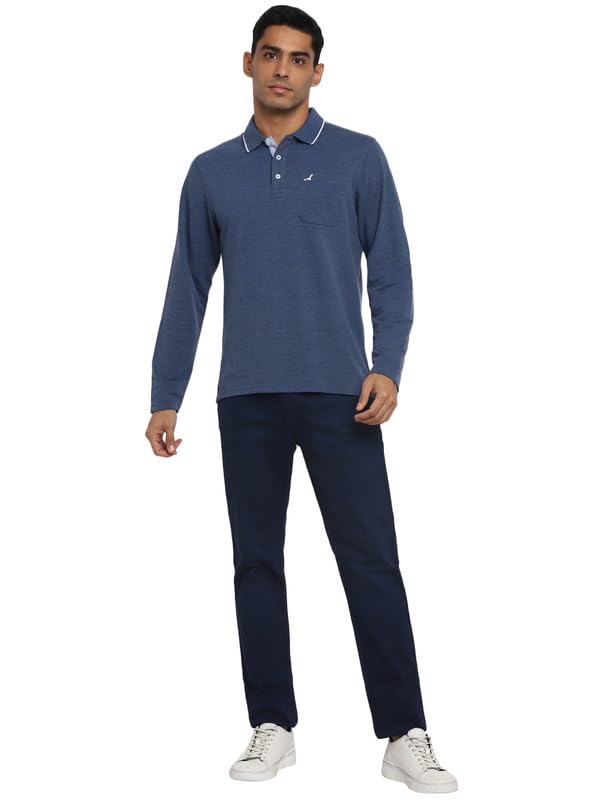 Image of AMERICAN CREW Full Sleeves Polo Collar T-Shirt with Pocket for Men