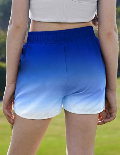 Image of Zaclotre Girls Athletic Shorts with Zipper Pockets High Waisted Running Shorts Soccer Gym Sports Active Short for Kids