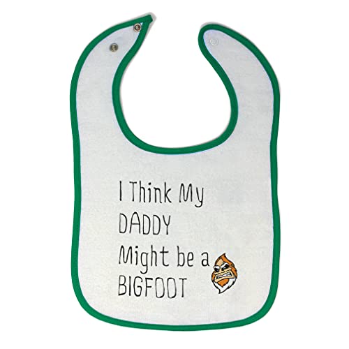 Toddler & Baby Bibs Burp Cloths I Think My Daddy Might Be A Bigfoot Dad Father's Day Me and Cotton Items for Girl Boy Gifts Ae White Green Design Only