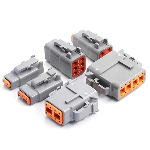 Wasserdichte 12-polige elektrische Drahtverbinder DTM04-12P DTM06-12S for zylindrische Stecker und Buchsen von 16-22 AWG(DTM04-12P 5Sets)