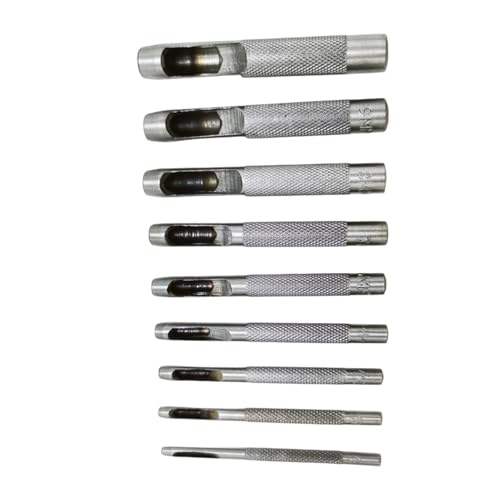 jiingekk - MultiSize Alloy Steel Punching Rod Set Drill For Precise Hole Cutting In Leather Crafting And Projects Carbon Steel Tool