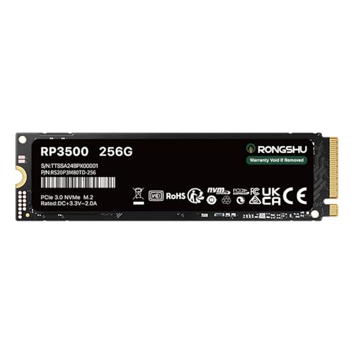 RONGSHU 256GB NVMe SSD M.2 PCIe Gen 3×4, Velocidad de Lectura hasta 3,000 MB/s, M.2 2280 Interno...