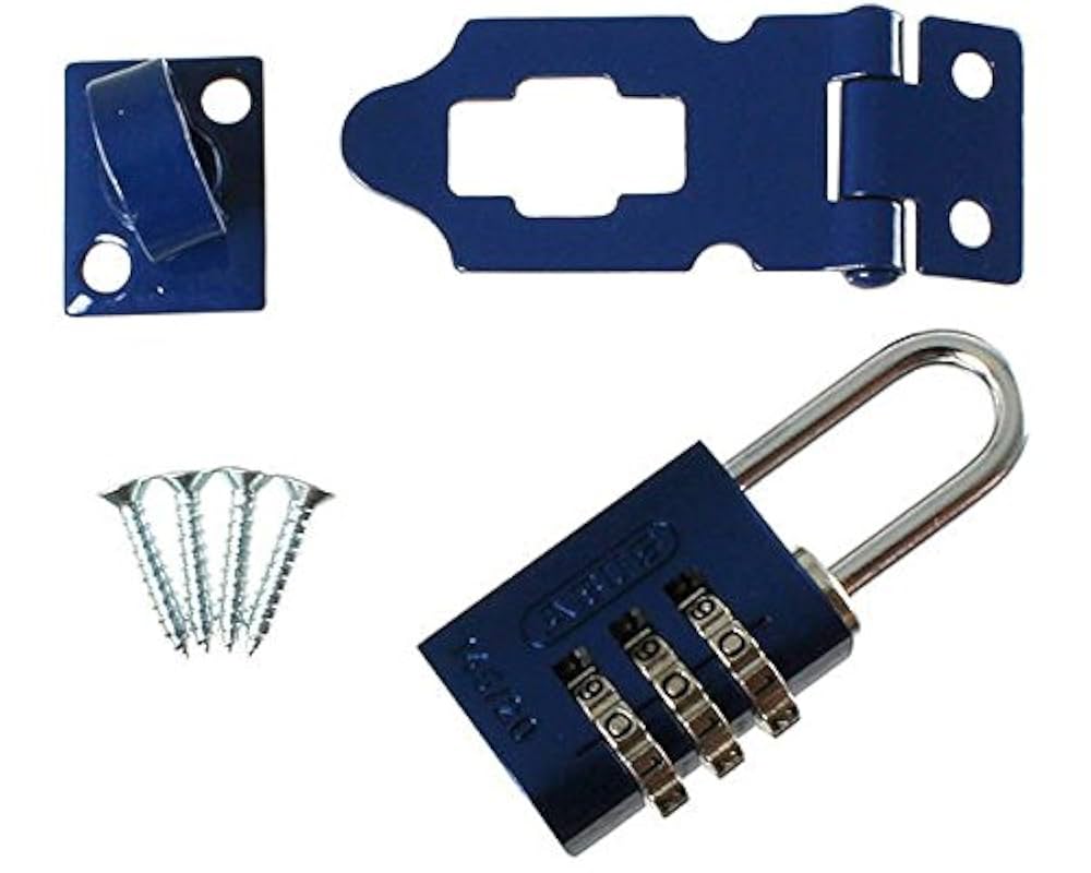 Amazon.co.jp: ストロング掛金＋カラー南京錠セット ブルー