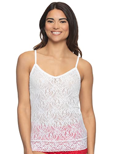 Camisole en dentelle extensible Felina top blanc à bretelles ajustables