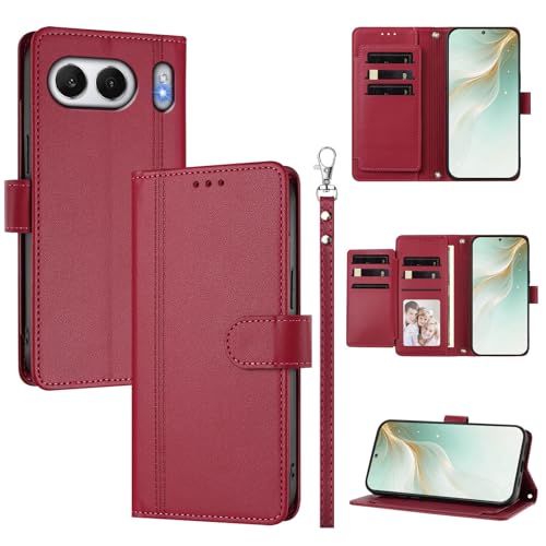 Cover �Ή��@�� for OnePlus Nord 4 5G �y�J�[�h�X���b�g2�t���E�H���b�g�X�^�C���z�X�}�z�P�[�X Red