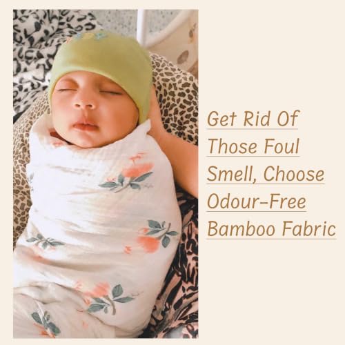 Image of DOTMOM Pure Organic Bamboo Swaddle Wrap Softer Than Cotton Muslin Swaddlers for Newborn Baby Receiving Blanket & Wrappers | Baby Towel Gift Pack for Newborn Babies 120X120 CM, 0-18 Months, Pack of 3