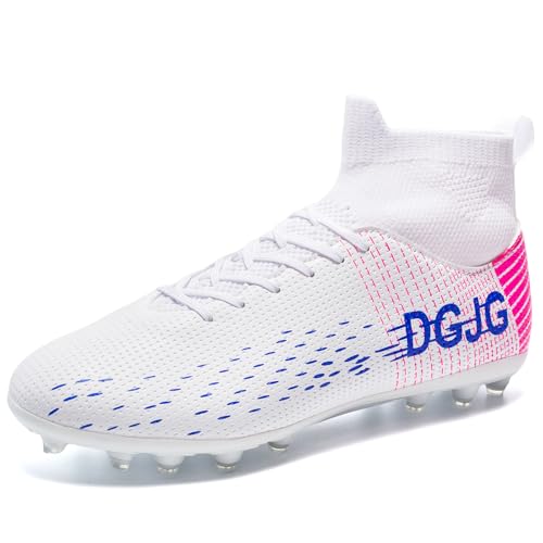 Image of Youth Soccer Cleats Mens Training Football Cleats Lightweight Womens High-top Soccer Shoes AG, Tacos de Futbol para Hombre