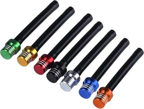 Image of 7Pcs Motorcycle Breather Hose Gas Fuel Tank Cap Vent, Motorcycle Gas Cap Vent Hose Tube, Aluminum Universal Breathing Tube Fits All Off-Road Motorcycles ATVs Pit Dirt Bike,Colorful