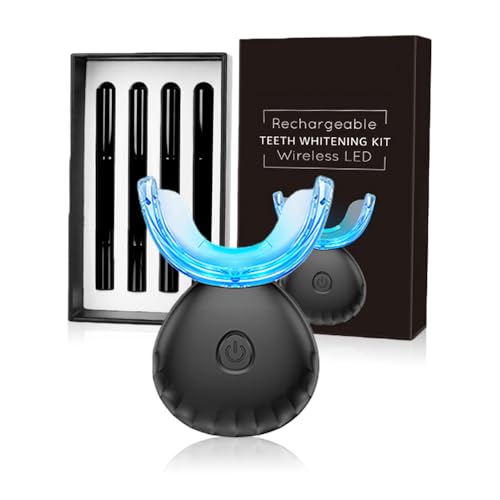 Kit Sbiancante Denti Professionale con Lampada 16 LED Blu,Quattro Penne Gel Sbiancante,Elimina le Macchie in 16 Minuti,con Applicazione Semplice e Veloce,Sicuro per lo Smalto