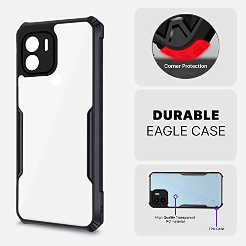 Image of Pikkme Poco C51 / Redmi A1 Plus /Redmi A2 Plus /Poco C50 Back Cover | Crystal Clear Transparent Back | Ultra Hybrid | Full Camera Protection | Raised Edge | Bumper Back Case (Black)
