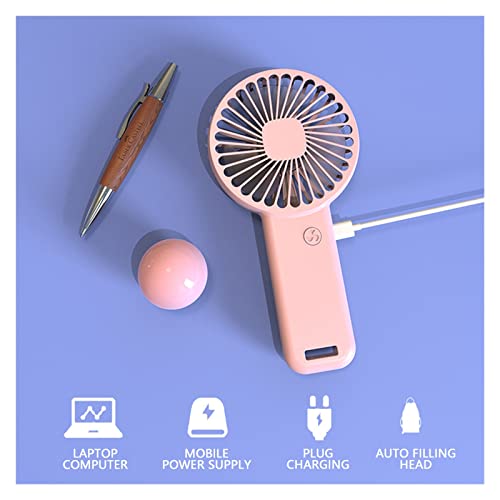 Mini ventilateur de table USB rose avec support de téléphone portable - 4