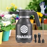 PinaGray 2L/0.5Gallon Electric Water Sprayer - Rechargeable Battery Powered Mister for Plants, Weeds, Cleaning & pet Cooling, Handheld Sprayer with Nozzle and Extension Wand