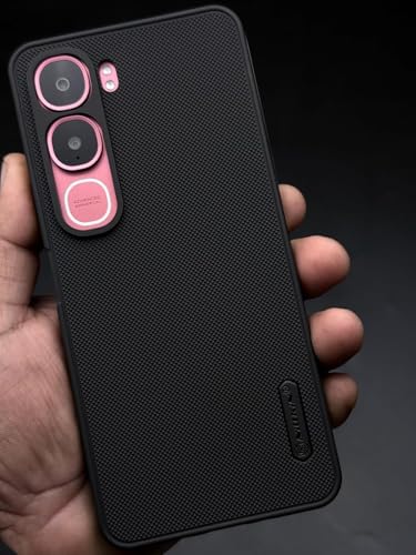 Image of Silicone Back Cover Case Compatible For Vivo Y29 5G / Vivo Y19S (Textured Grip Design | Camera Protetion | Slim And Light Weight | Soft Touch And Feel | Black)