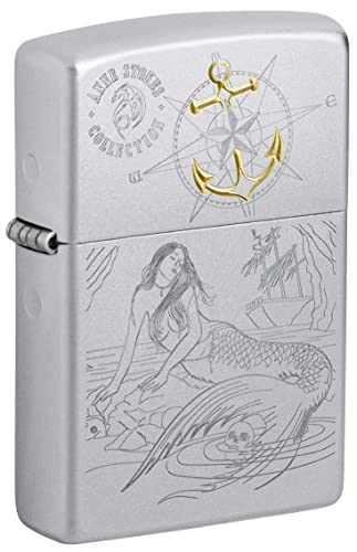 Encendedor Zippo Anne Stokes Sirena y Barco Cromo Satinado miniatura 1
