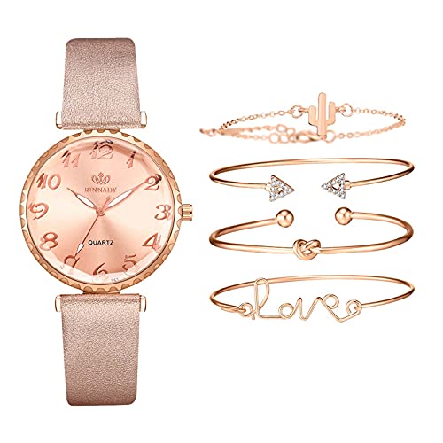 Montres Femme Bracelet en Cuir Montres à Quartz de Luxe étanche Mode Montre-Bracelet créative pour Femmes Filles Dames La Remise des Diplômes Montre pour Dames Montre à Quartz d'affaires (L) Cover