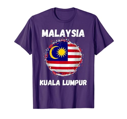 Kuala Lumpur Malaysia Retro Malaysian Flag Souvenirs T-Shirt