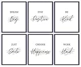 Sketchbook Avenue Inspirational Canvas Wall Art Prints - Set of 6 8x10 inch