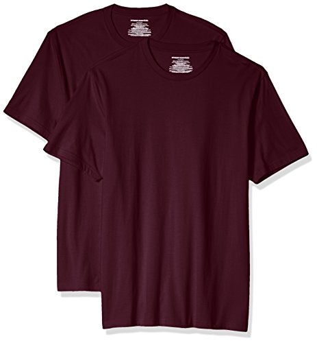 Amazon Essentials Men s 2-Pack Slim-Fit Short-Sleeve Crewneck T-Shirt, Burgundy, Medium