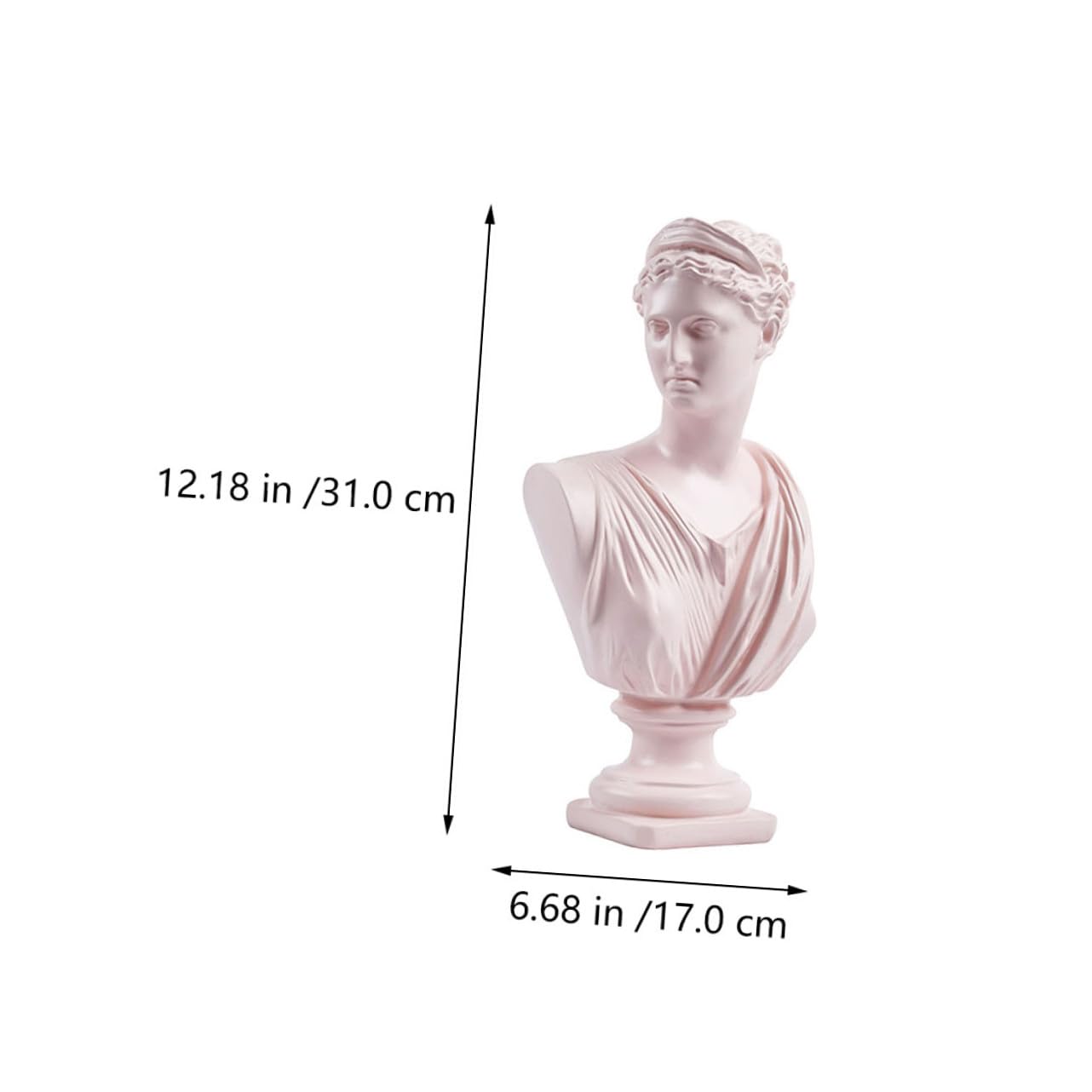 Busto Decorativo in Resina Artigianale per Scrivania, Statua da Tavolo Realistica per Arredamento Casa e Ufficio, Ornamento Scultura Mitologia Greca