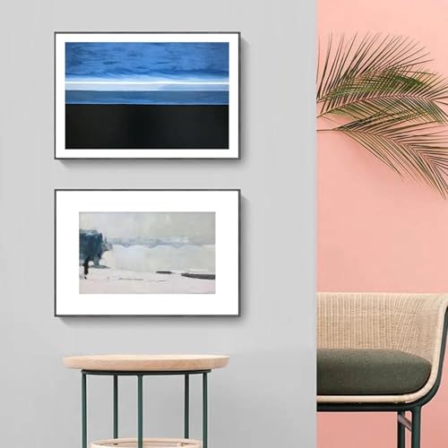 Tableau moderne salon bord de mer bleu affiche murale 35x50cm - 2