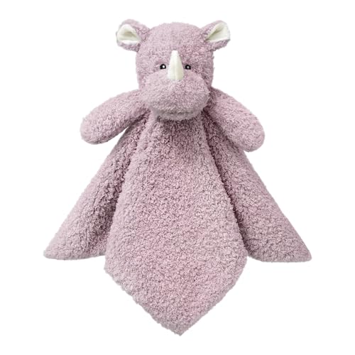 Image of Doindute Baby Purple Rhino Soft Stuffed Animal Security Blanket, Plush Rhino Character Lovey Blanket, Baby Shower/Nursery Gift, Newborn Infant Toddler Snuggle Blankie for Boys Girls, 14 Inches