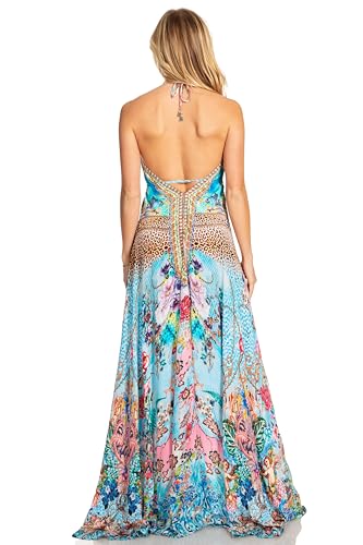 Image of Sakkas Lizi 2025 Womens Maxi High-Low Halter Handkerchief Long Dress Beach Party