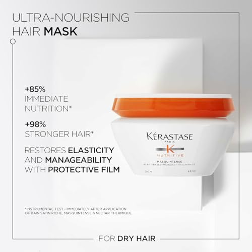 Image of Kerastase Nutritive Masquintense Hair Mask 200ml | Nourishing Hair Mask for Dry Hair | Infused with Plant-Based Proteins, Niacinamide & Nourishing Lipids
