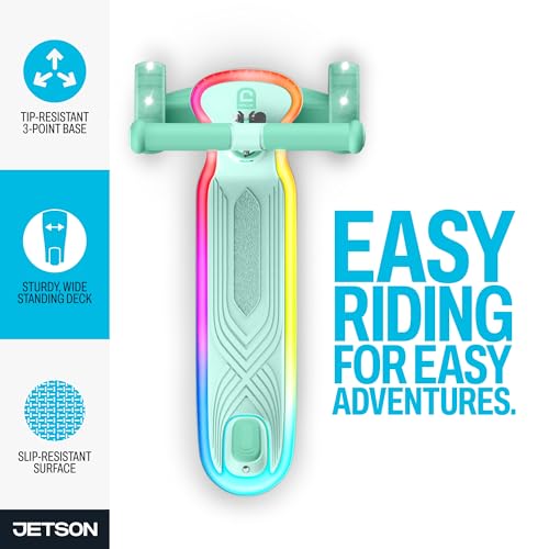 Image of Jetson Twee 3-Wheel Light-Up Kick Scooter, Kids' Scooter with LavaTech Deck Lights, Adjustable Handlebar Height, 4.7-Inch Wheels, Ages 3+