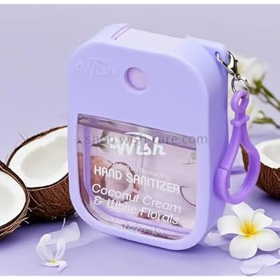 Wish Hand Sanitizer Spray Travel Size - Power Mist Hydrating Hand Sanitizer with Keychain and Case - Cute Portable Pocket Spray for Purse Women Girls Trips Tropical Collection