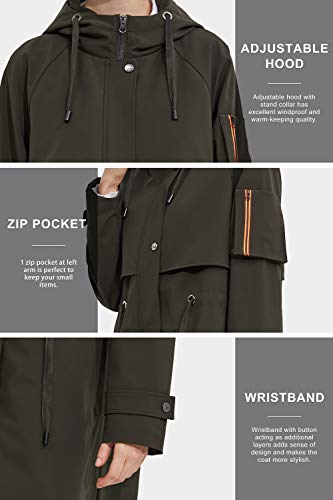 Orolay OWD5064WCA-3 Women'S Long Windbreaker Hooded Light Jacket Active Outdoor Anoraks Alloy M thumb #4