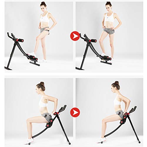 Ab Machine Exercise Equipment, Mosunx Foldable Sit Up Bench Adjustable Workout Bench Fitness Equipment for Home Gym, Abdominal/Hyper Back Extension Bench (Maximum Capacity 331 Pounds, Black - Red)