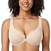 Delimira Women's Comfort Underwire Full Coverage Non-Foam Racerback Front Closure Bra Beige 44C