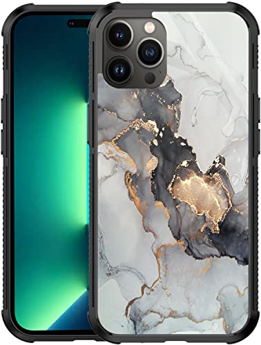 Iphone 14 Pro Max Case,Marble Gray Black Gold Iphone 14 Pro Max Cases For Girls Men Boys,Fashion Pattern Hard Pc Back&Soft Tpu Bumper Frame Support Phone Case For Iphone 14 Pro Max(6.7 Inch) #TOP11