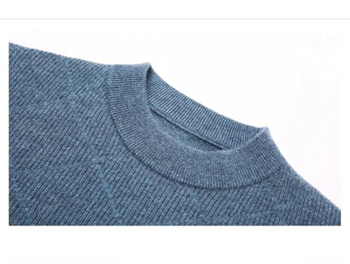 Men's Sweater Cashmere Warm Half-High Collar Pullover Solid Soft Knit Top Black4