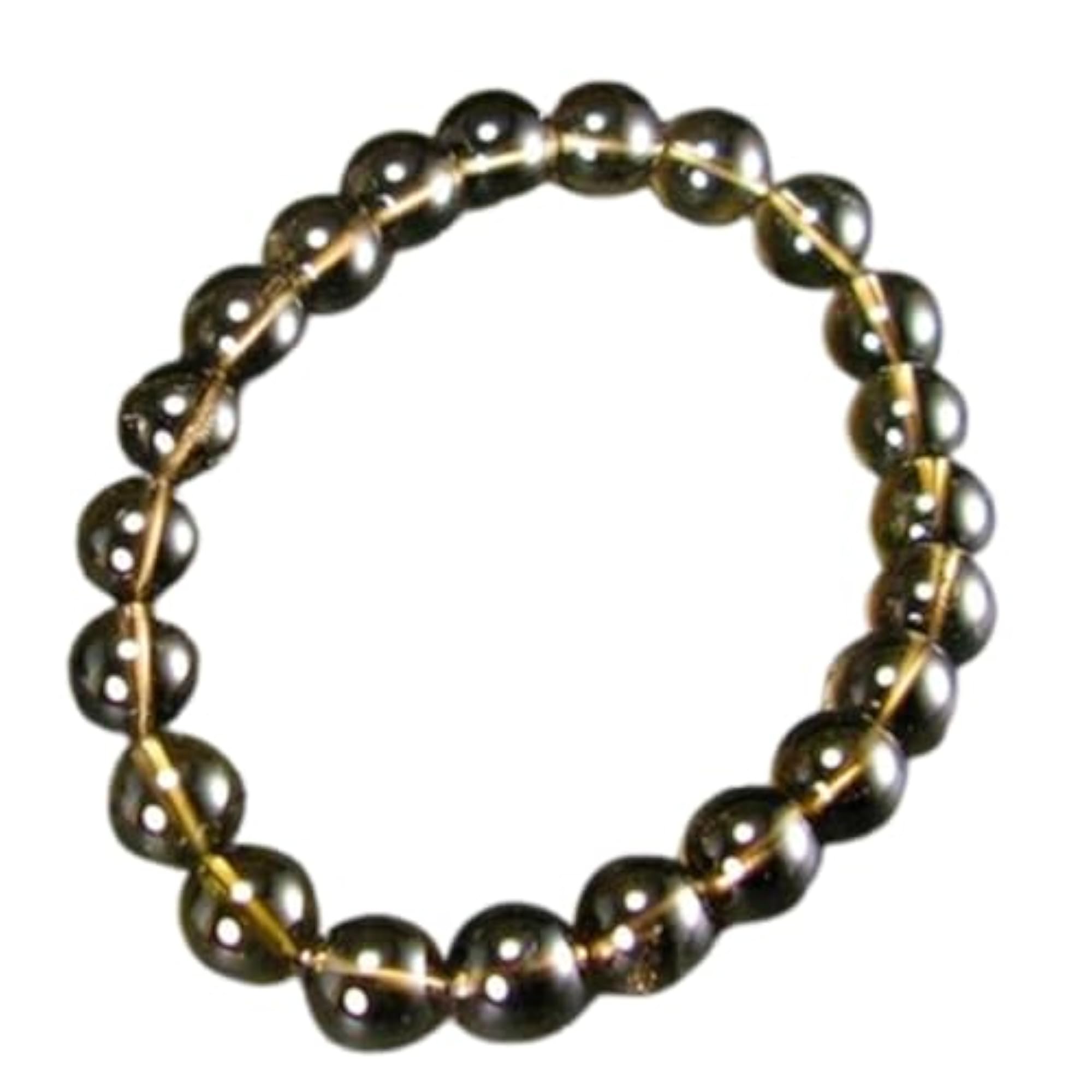 Natural Smoky Quartz 8mm Round Bead Stretchable Bracelet