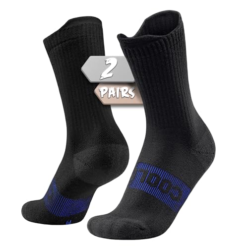 BRISIRA Coolmax Bamboo Viscose Running Socks 3 Pairs Crew Moisture Wicking Anti Blister Athletic Hiking Work Sock