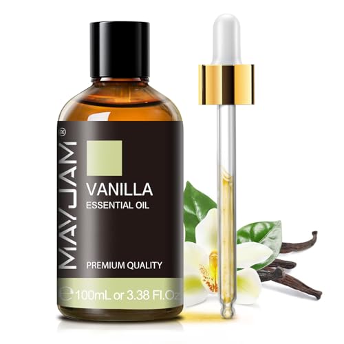 Ätherisches Öle Vanille 100ML, MAYJAM Vanilleöl 100% Rein, Ideal für Aromatherapie Diffuser Duftöl Massage