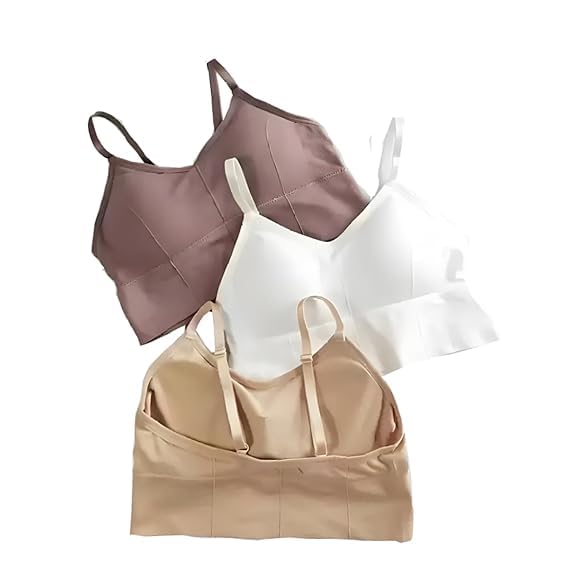 Image of Acnos 7 Colors Women's Wirefree Non Padded Super Combed Cotton Elastane Stretch Medium Coverage Everyday Bra with Concealed Shaper Panel and Adjustable