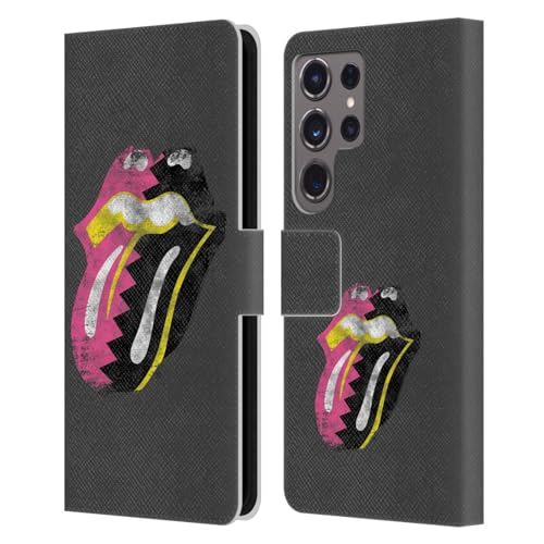 Funda de Cuero The Rolling Stones para Samsung Galaxy S24 Ultra con Soporte y Tarjetero