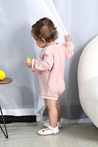 Little Miss Sassy Baby Girl Boy Romper Long Sleeve Oversized Sweatshirts Waffle Knit Sweater Bodysuit Cute Newborn Fall Winter Clothes (Pink, 0-3 Months) #TOP2