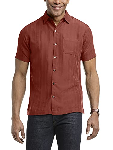 Chemise bouton bas homme manches courtes grande taille vêtement été en poly rayon