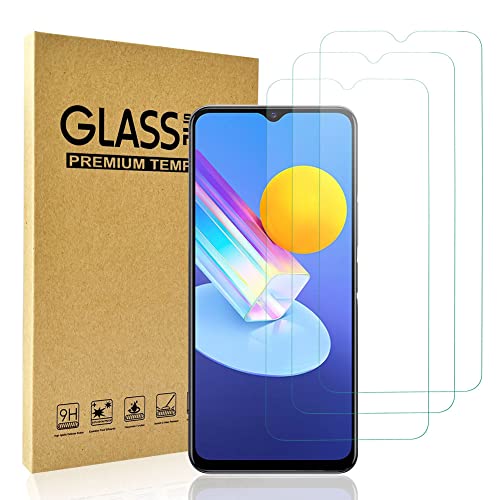 KLYEU Protector de Pantalla para Vivo Y72 5G, 9H Dureza Cristal Templado móviles película blindada HD película protectora 3 Piezas Cover
