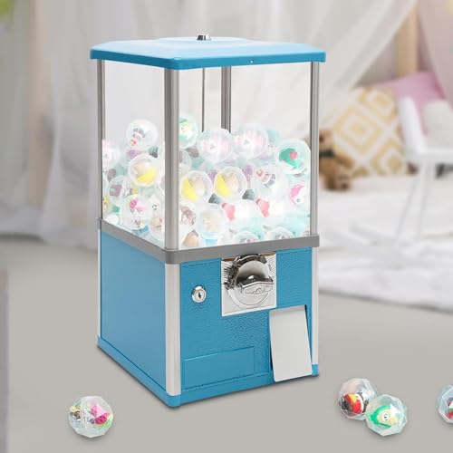 Capsules Gumball Machine, Vending Machines for Business, Commercial Candy Dispenser Machine for Round Capsules Gumballs Bouncy Balls, Huge Load Capacity Candy Vending Machine for 4.5-5.5cm Ball,Blue