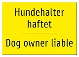 48671-DEEN-T-13 | Hundehalter haftet/Dog owner liable Schild