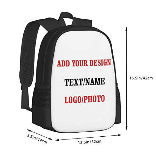 Custom Casual-Lightweight Backpack Personalized-Travel Knapsack-Customized - Schoolbag Daypack Add Photo Text Shoulders (custom5)2