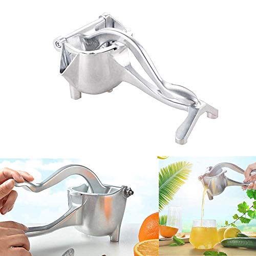 HSKB Manuell Fruchtpresse, Zitruspresse Edelstahl Squeezer Mini Saftpresse Fresh Juicer Grinder Tool mit Skimmer Spoon - Quick and Effective - Juicing für Wassermelone/Lemon/Orange Fruit (A) Cover